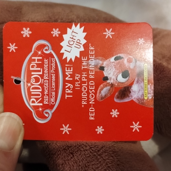 CHRISTMAS RUDOLPH the RED NOSED REINDEER LIGHTS, WRIGGLES & SINGS for HOLIDAYS! - Picture 8 of 17